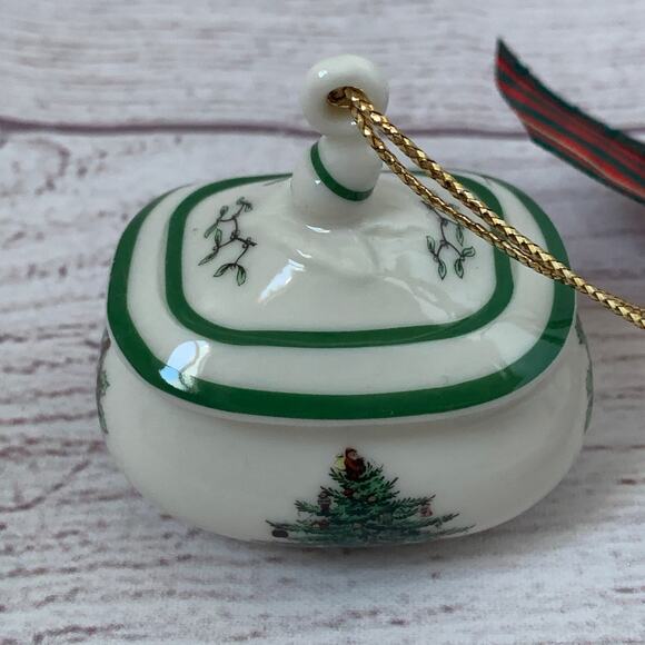 Vintage Spode Miniature Sugar Box Bowl Christmas Tree Ornament NO BOX - Picture 6 of 11